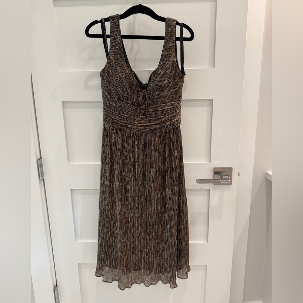 Vintage Joseph Ribkoff Metallic gold and silver black dress